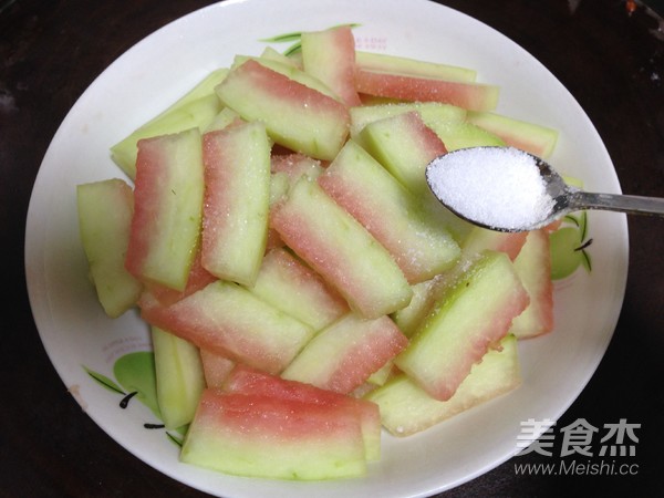 Watermelon Rind with Shiitake Mushroom Oil recipe