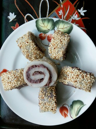 Sesame Rolls with Glutinous Rice and Red Beans recipe