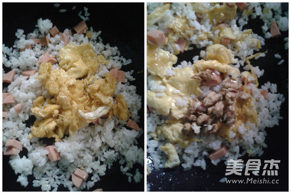 Fried Rice with Walnut and Egg recipe
