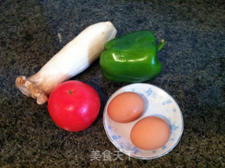 Scrambled Eggs with Pleurotus Eryngii and Tomato recipe