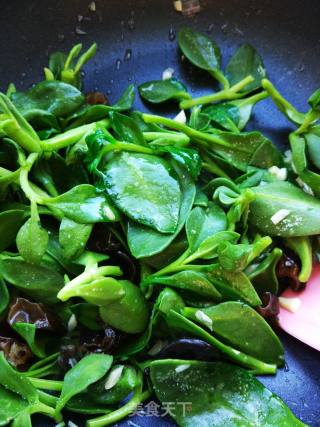 #春食野菜香# Stir-fried Andrographis with Garlic Fungus recipe