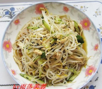 Mung Bean Sprouts Mixed with Shredded Chicken recipe