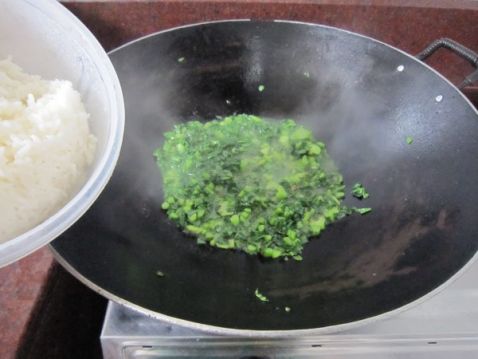 Fried Rice with Shredded Pork and Kale recipe