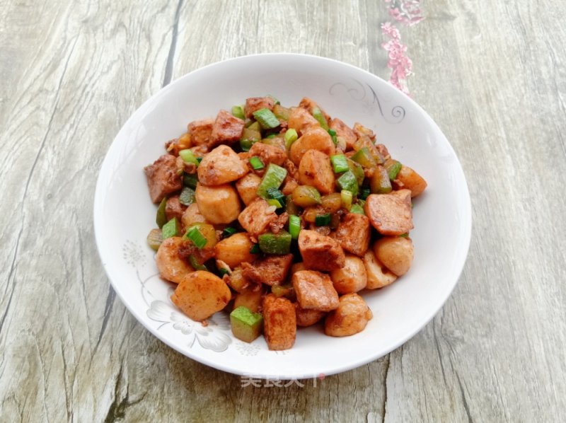 Fried Tofu with Winter Squash and Fish Balls recipe