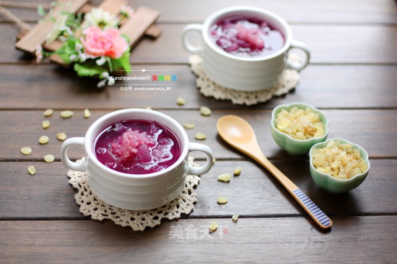 Always Beautiful--saponified Rice, Purple Sweet Potato and White Fungus Soup recipe