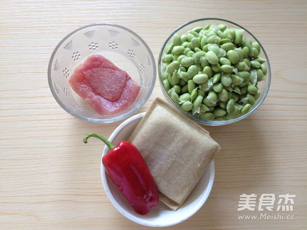 Stir-fried Diced Beans with Edamame and Rice recipe