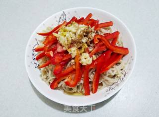 Red Pepper Mixed with Enoki Mushrooms recipe