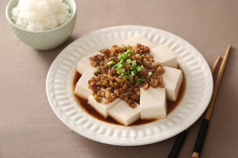 Steamed Tofu with Minced Meat recipe