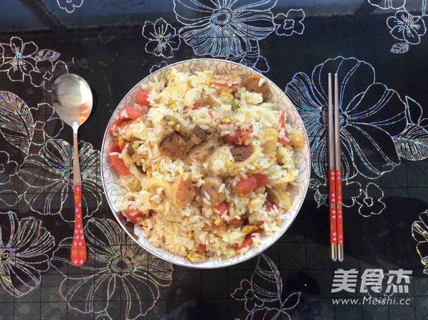 Hot Pot Meatballs and Egg Fried Rice recipe