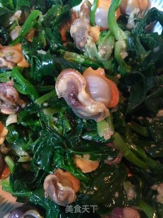 Cockles Mixed with Spinach recipe