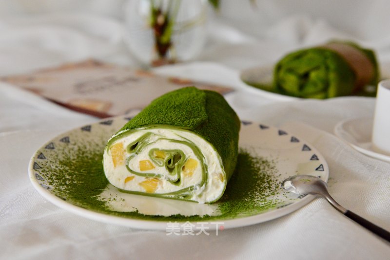 Net Red Matcha Towel Roll Cake recipe