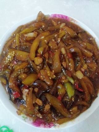 Eggplant Strips with Minced Meat Sauce recipe