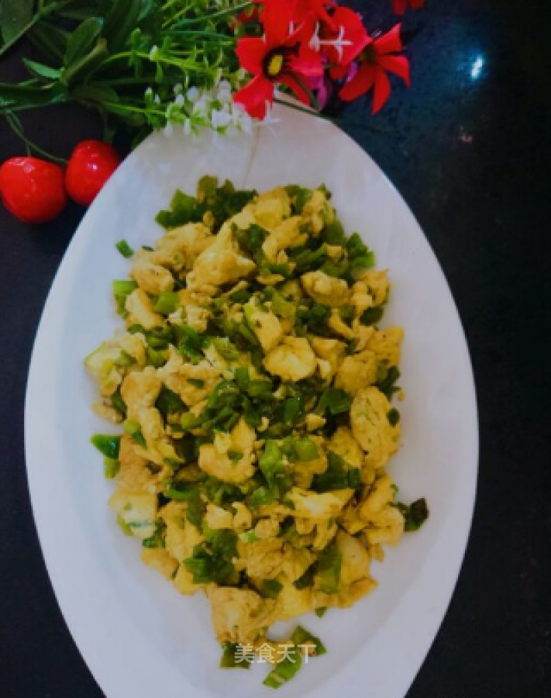 Scrambled Eggs with Green Peppers recipe