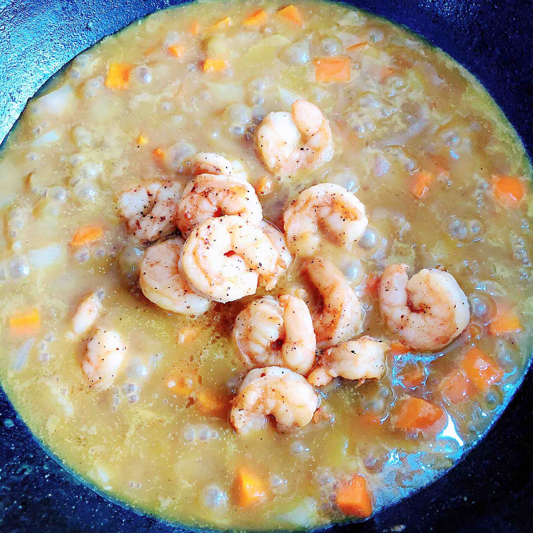 Pasta with Curry Shrimp and Fresh Vegetables recipe