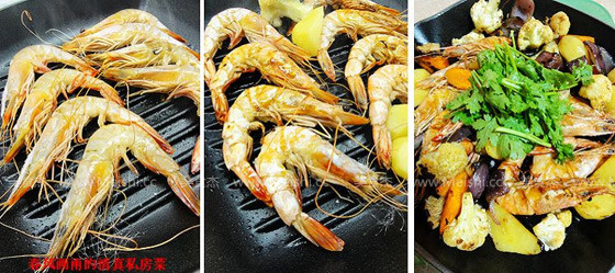 Grilled Sea Prawns with Mixed Vegetables recipe