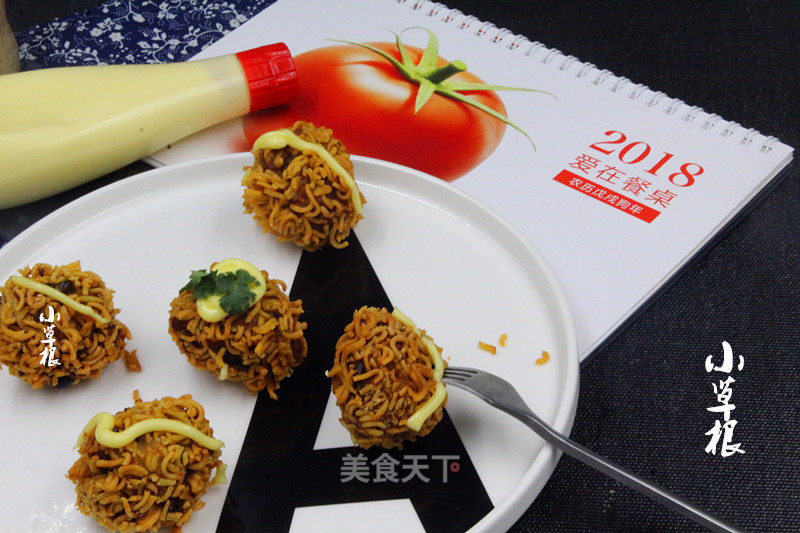 Kid's Favorite Salad Crispy Noodle Meatballs recipe