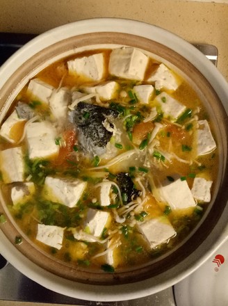 Tofu Soup with Salmon Head