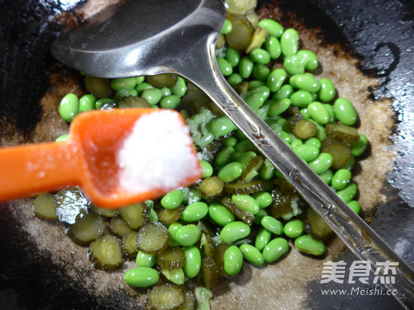 Fried Edamame with Pickled Cucumber recipe