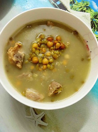 Chickpea and Mung Bean Pork Rib Soup (fun with Chickpeas) recipe