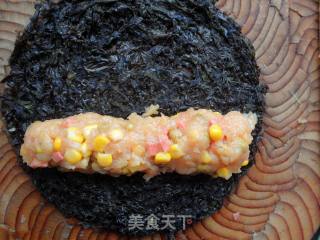 Seaweed Minced Chicken Roll recipe