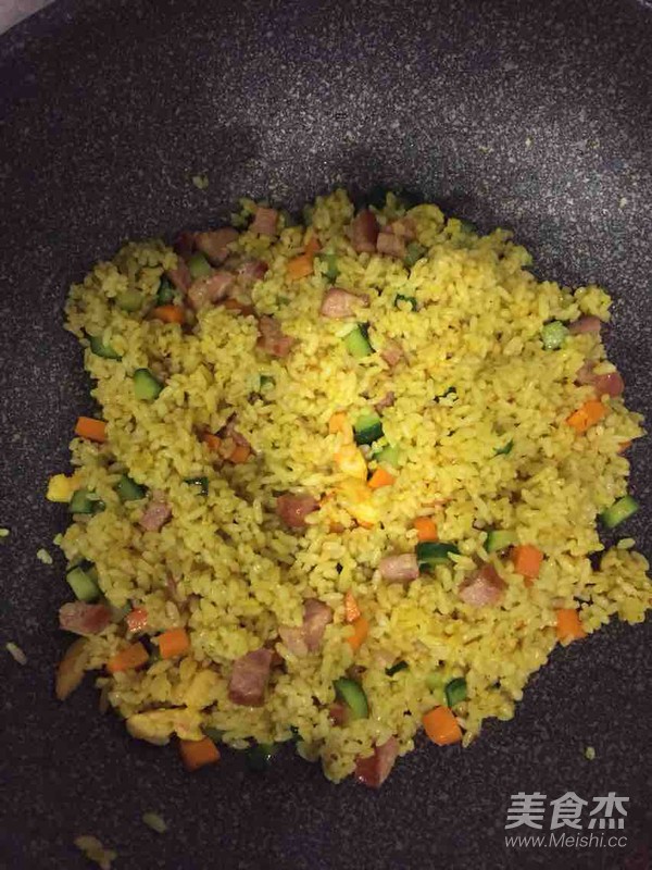 Curry Fried Rice with Mixed Vegetables and Shrimp recipe