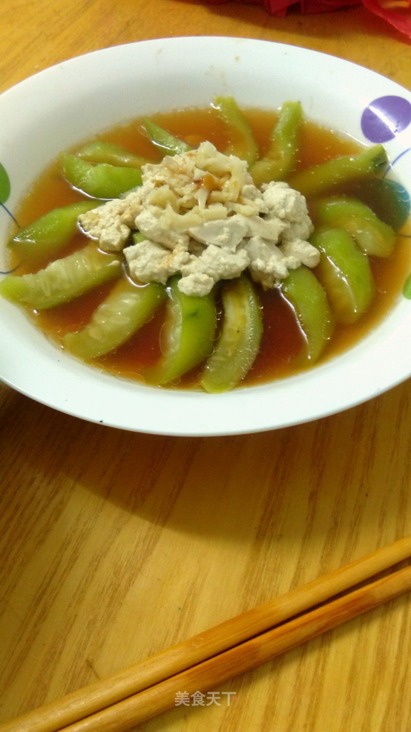 Steamed Loofah with Tofu and Garlic recipe