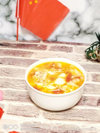 Enoki Mushroom Japanese Tofu Soup recipe