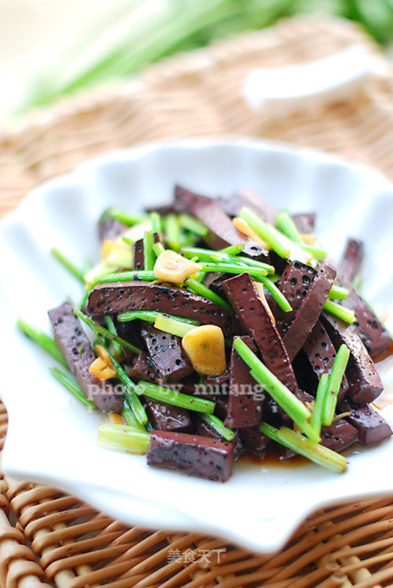 Stir-fried Blood Tofu recipe