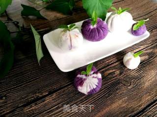 #aca烤明星大赛# Purple Sweet Potato Yam Mango Tea Towel Twist recipe