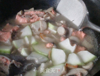 Oatmeal Rice with Salmon Mushroom Soup recipe