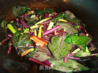 Stir-fried Red Cabbage Moss with Bacon recipe