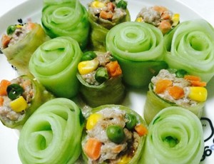 Steamed Cucumber Stuffed Meat-weight Loss and Oil Control 298 Kcal recipe