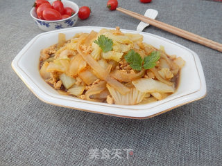 Chinese Cabbage Stewed Wide Noodles recipe