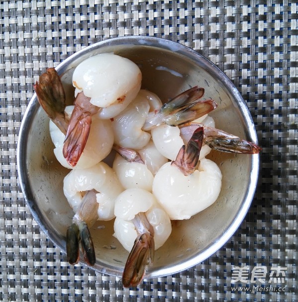 Lychee Anchovy Shrimp recipe