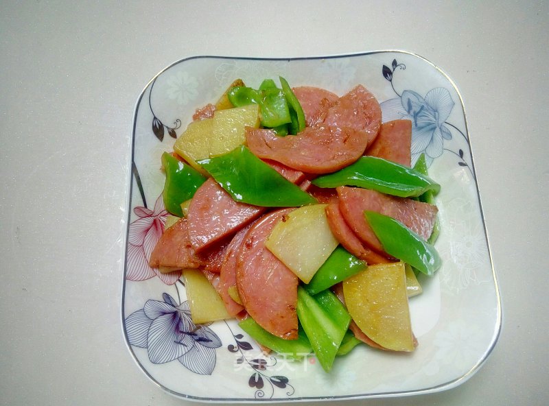 Fried Ham with Pepper and Potatoes recipe