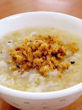 Autumn Nourishing Cloud Selenium Golden Coix Seed Pork Floss Congee recipe