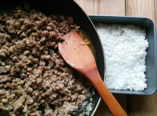 #四session Baking Contest and It's Love to Eat Festival# Baked Rice with Minced Meat recipe