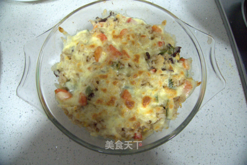 Baked Rice with Beef and Shrimp recipe