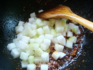 Double Melon Noodles with Minced Pork recipe