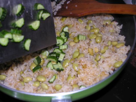 Fried Rice with Edamame and Cucumber recipe