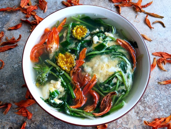 Lily and Dandelion Egg Soup recipe