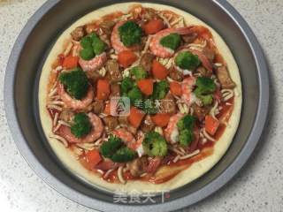 #aca烤明星大赛# Crispy Bottom Shrimp and Chicken Pizza recipe