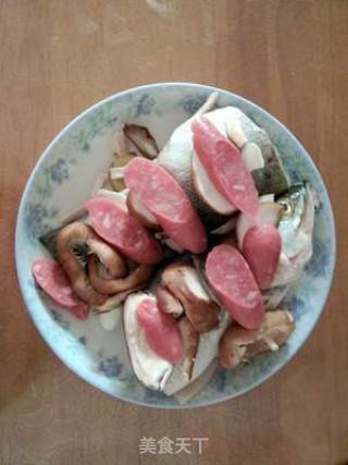 Steamed Sea Bass (with Meat Version) recipe