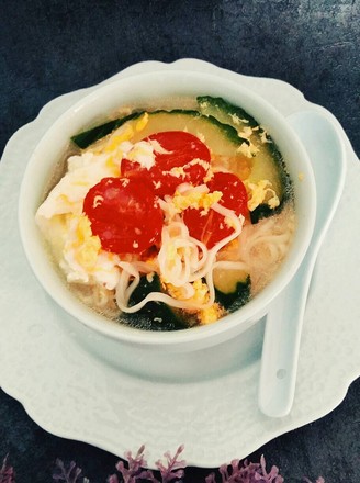 Little Tomato and Egg Noodle Soup recipe