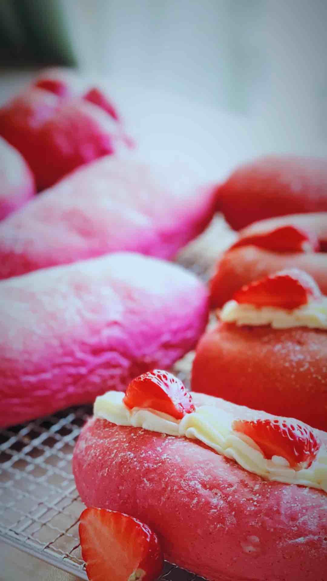 Strawberry Pitaya Soft European Bun recipe