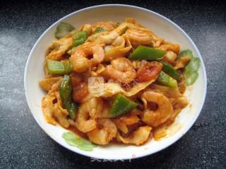 Shrimp and Tomato Sauce Pull Strips-the Gorgeous Turn of The Sliced Noodles recipe