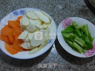 Stir-fried Rice White with Peppers and Carrots recipe