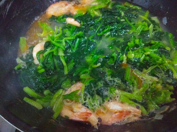 Prawn Spinach Vermicelli Soup recipe