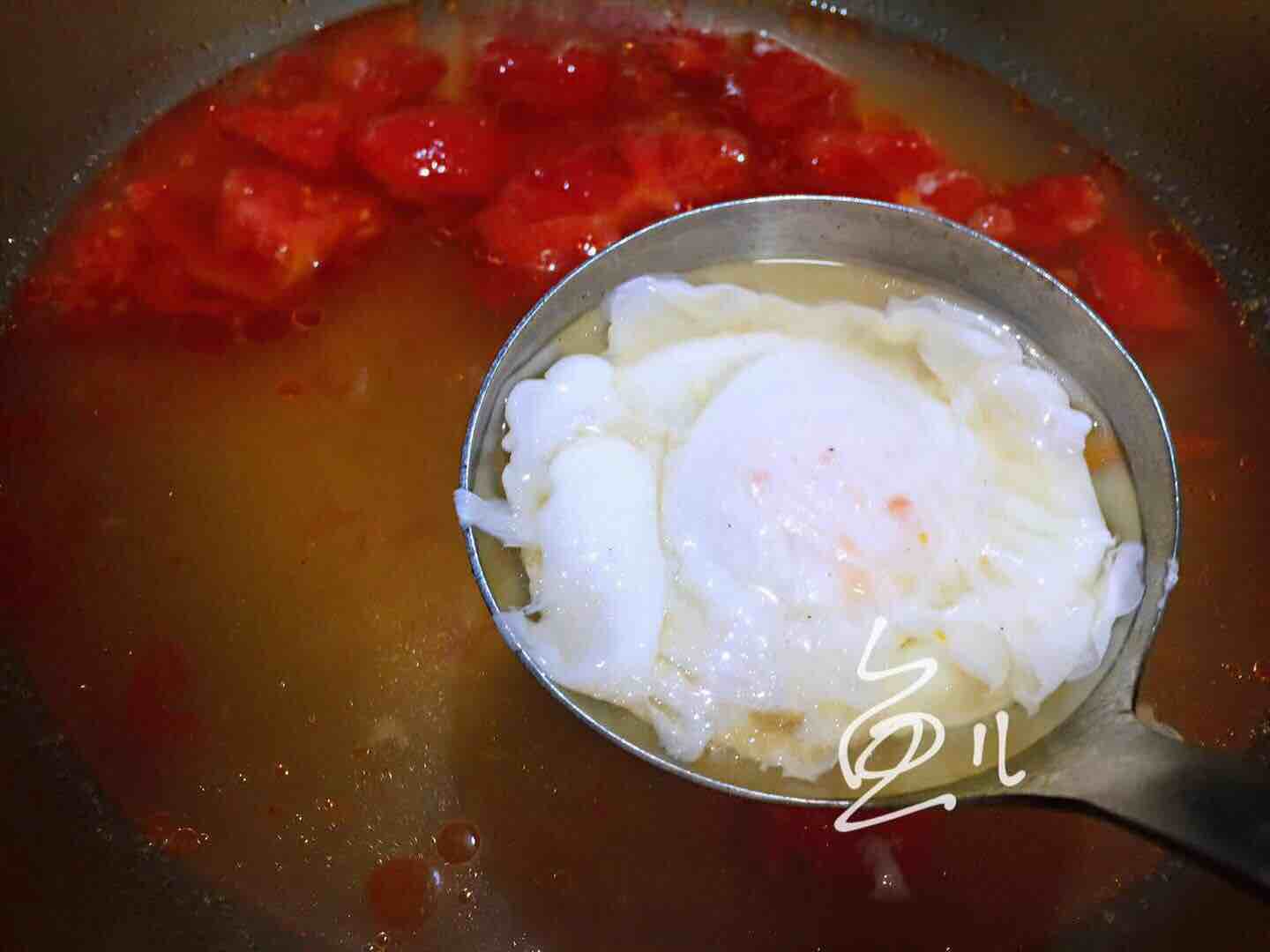 Spinach Tomato Egg Noodles recipe