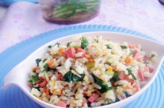 Celery Leaf Fried Rice recipe